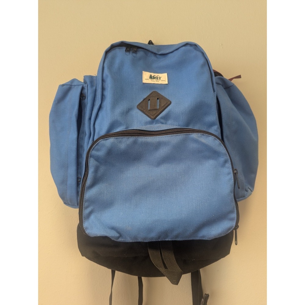 Vintage‎ REI Outdoor Backpack Blue Hiking Daypack Retro Camping Pack